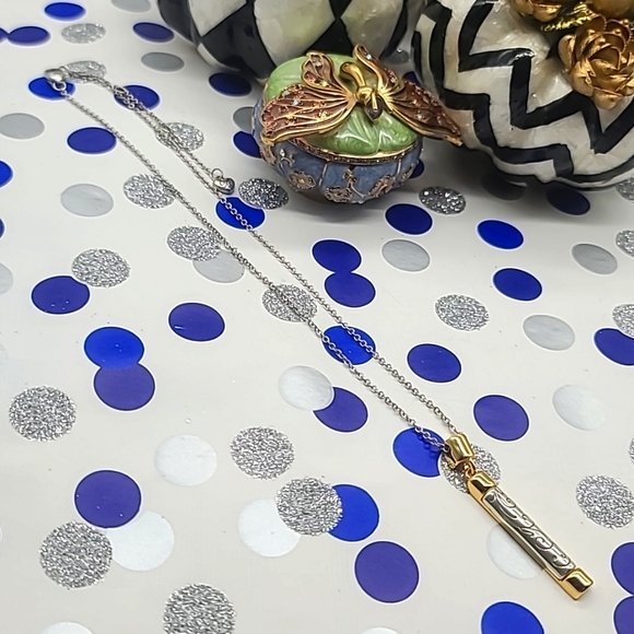 NWOTS! $58 Brighton "Venezia" Two-Tone Scrolled Slim Pendant Necklace - Picture 7 of 10